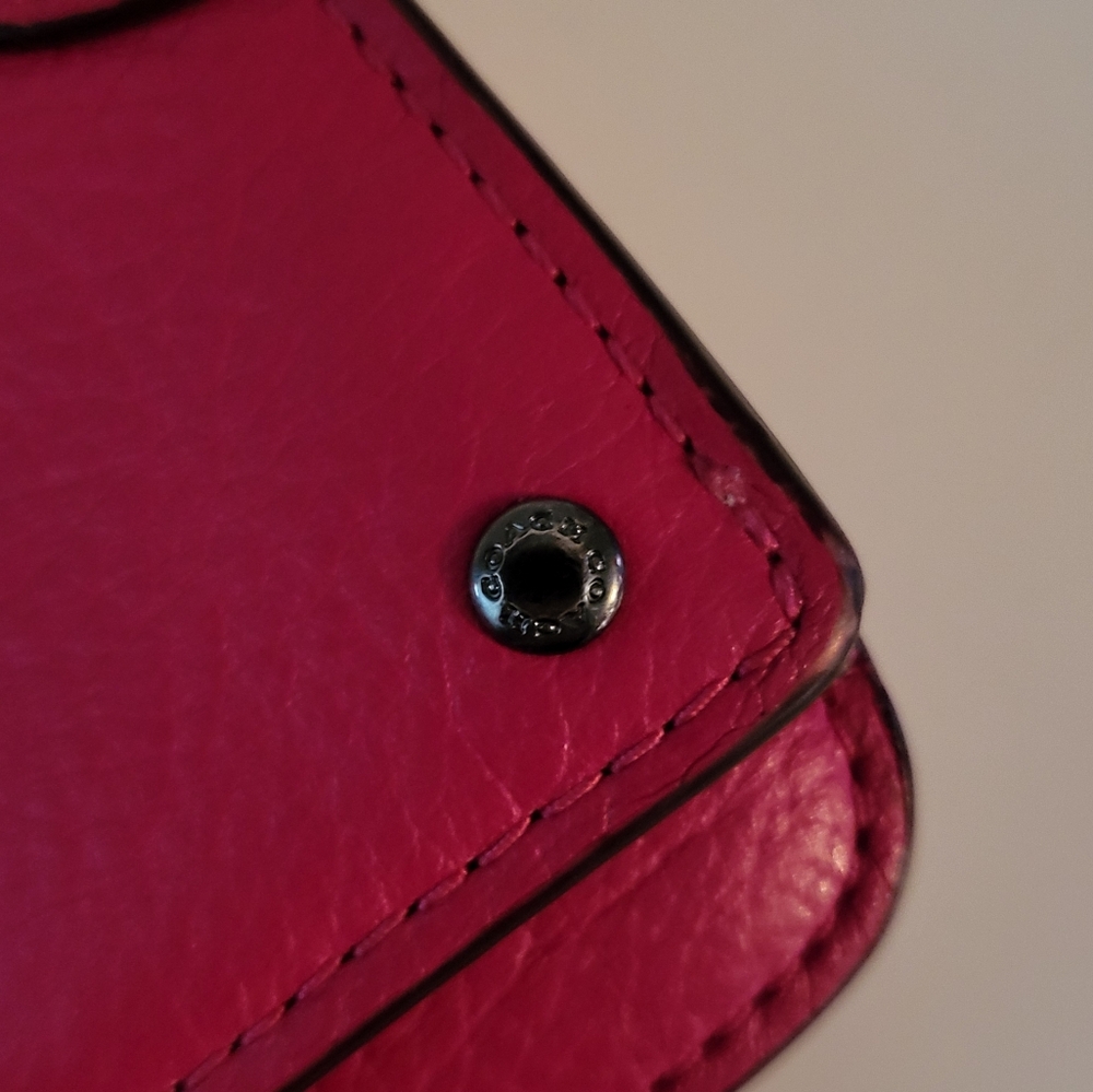 COACH Mercer Accordion Zip Wallet In Grain Leather PINK - Picture 2 of 9